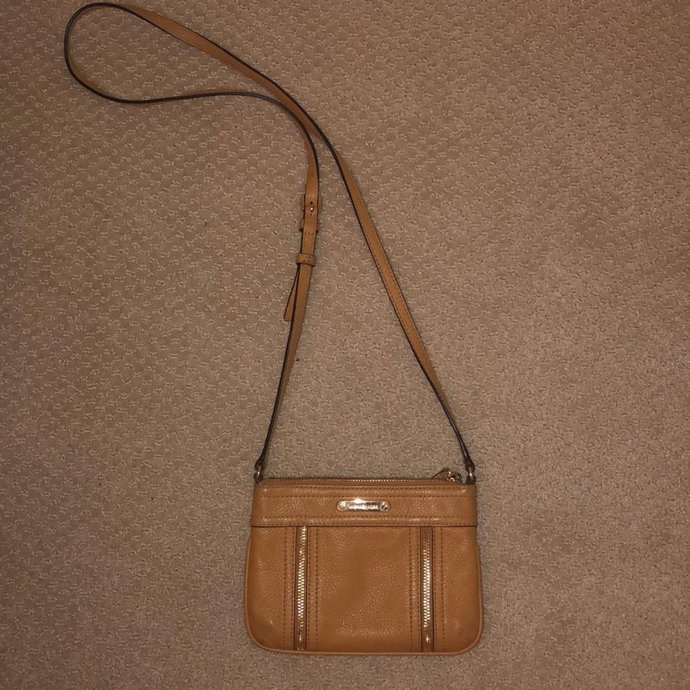 Tan michael Kors crossbody purse
